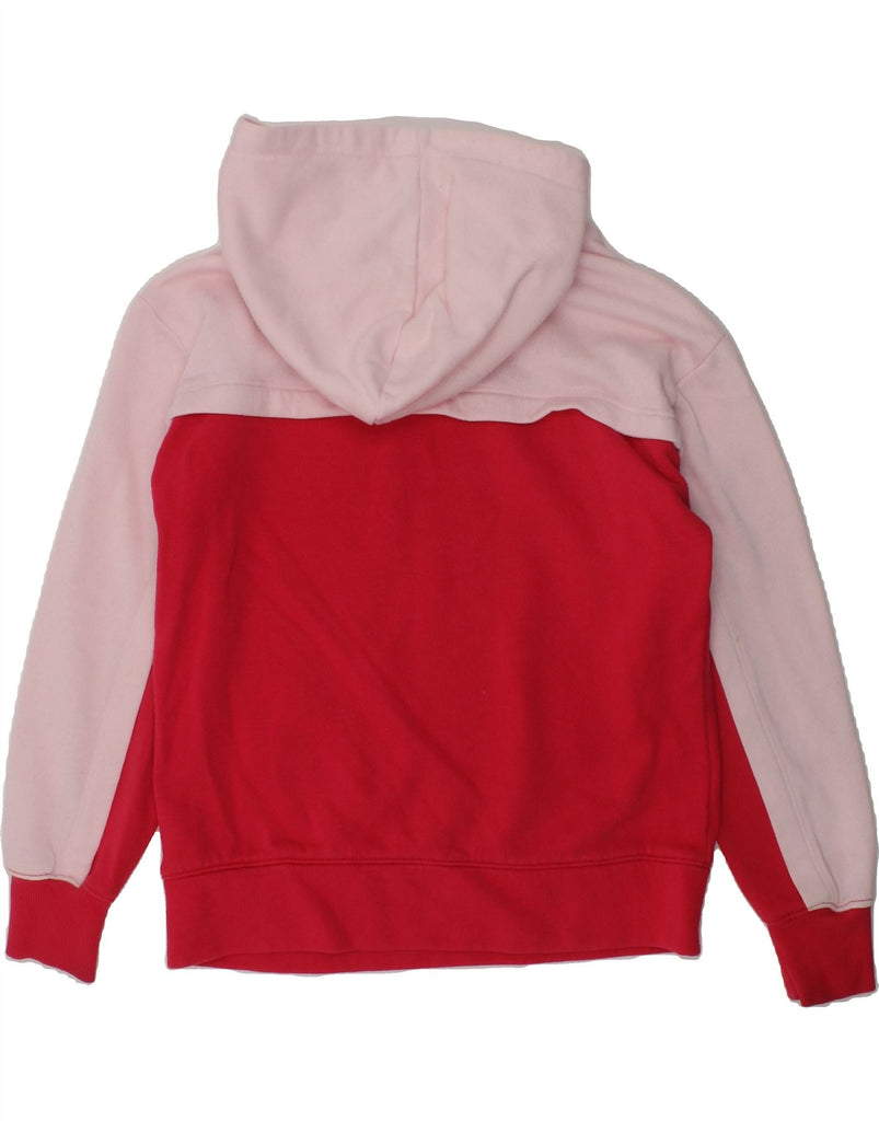 CHAMPION Girls Graphic Hoodie Jumper 7-8 Years Small Red Colourblock | Vintage Champion | Thrift | Second-Hand Champion | Used Clothing | Messina Hembry 