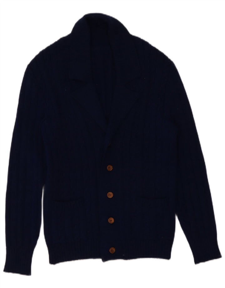 Vintage Mens Cardigan Sweater Small Navy Blue