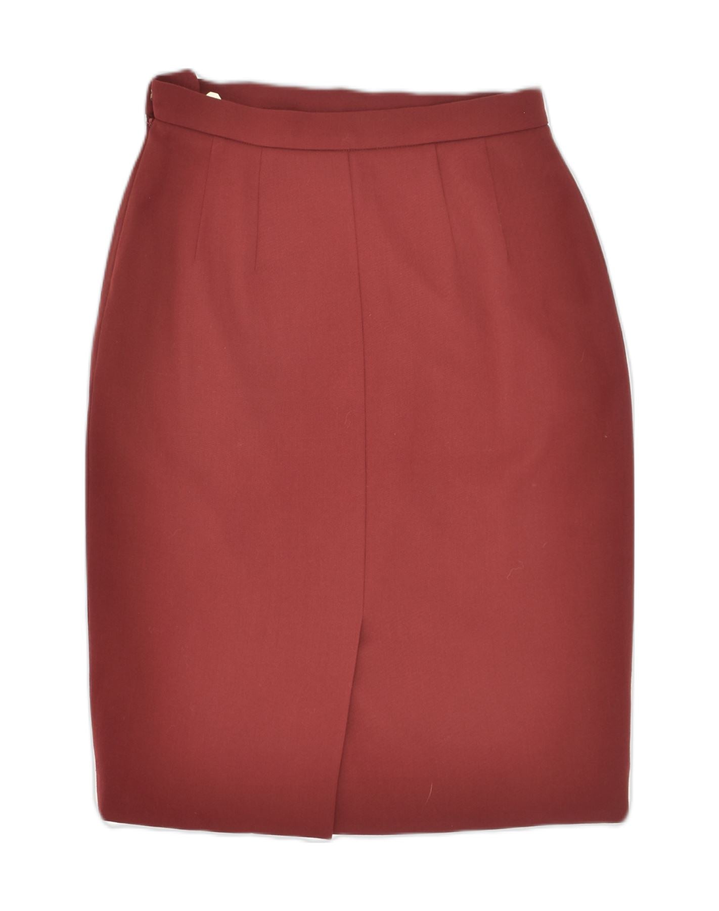 AQUASCUTUM Womens Pencil Skirt UK 12 Medium W28 Maroon Wool