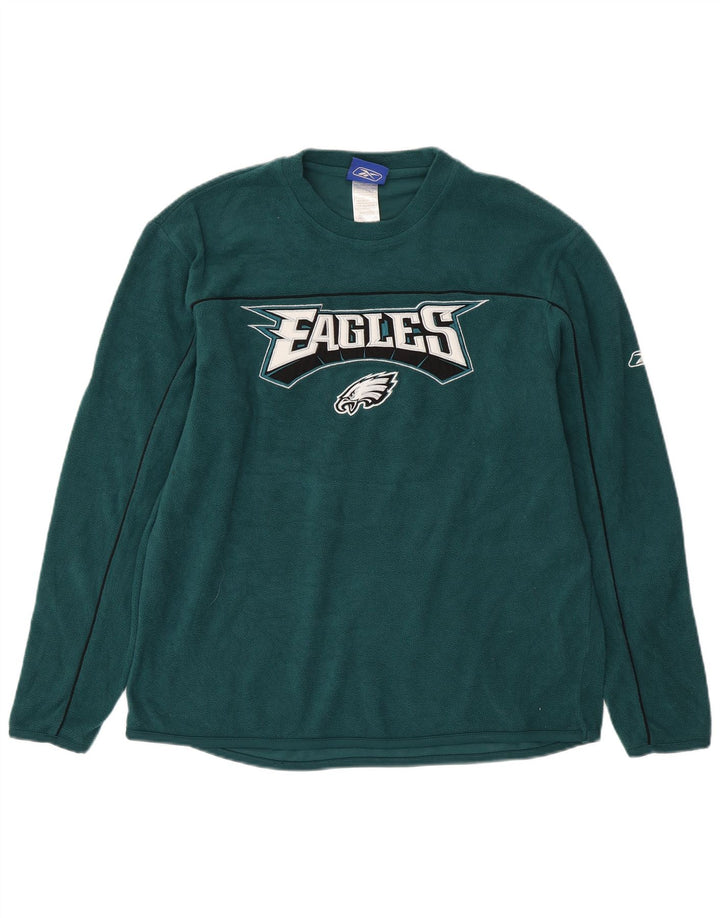 REEBOK Mens Philadelphia Eagles Graphic Fleece Jumper Small Green