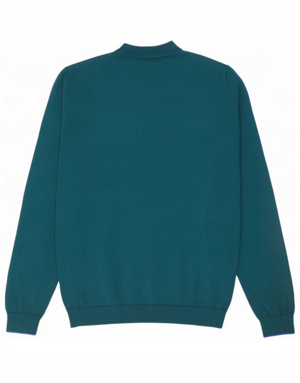 Paul Smith Mens Crew Neck Jumper Sweater Large Green Merino Wool