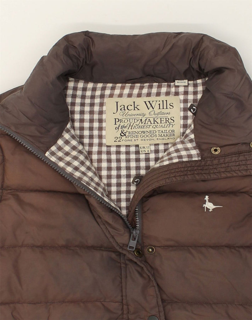 JACK WILLS Womens Padded Gilet UK 12 Medium  Brown Nylon | Vintage Jack Wills | Thrift | Second-Hand Jack Wills | Used Clothing | Messina Hembry 