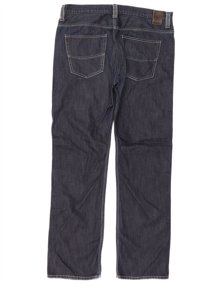 Marks & Spencer Mens Autograph Straight Jeans W36 L33 Navy Blue Cotton