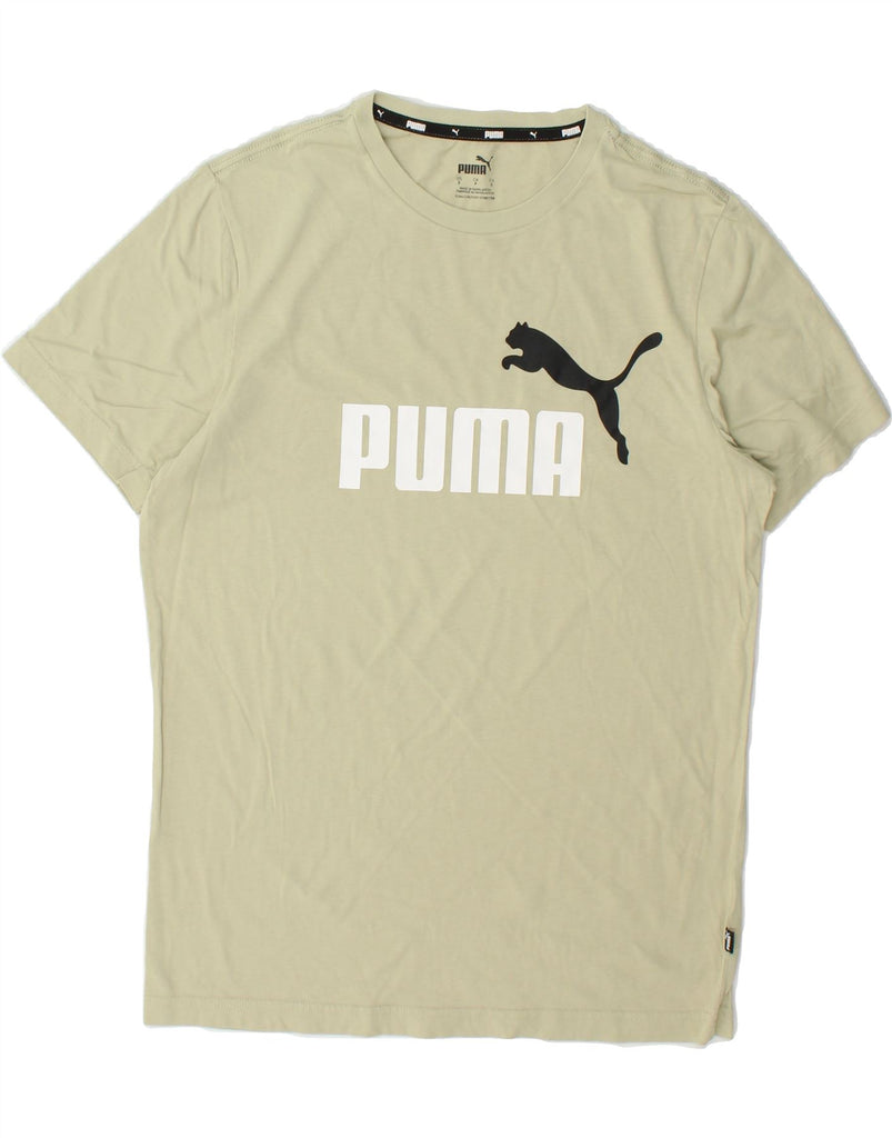 PUMA Mens Graphic T-Shirt Top Small Beige Cotton Vintage Puma and Second-Hand Puma from Messina Hembry 