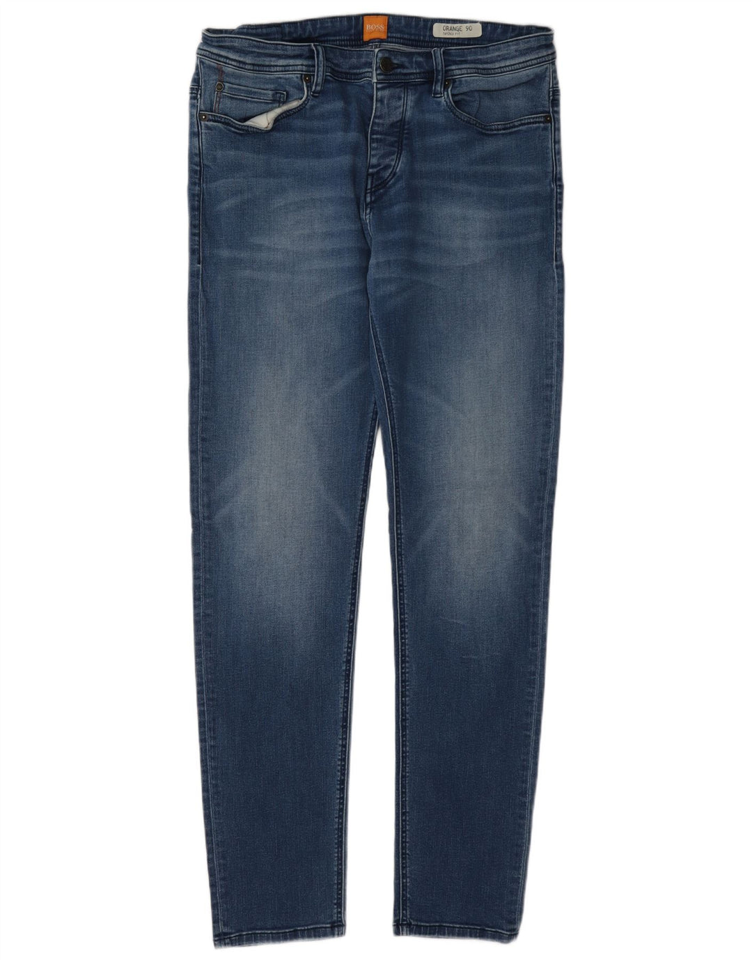 Hugo Boss Mens Tapered Jeans W34 L34 Blue Cotton