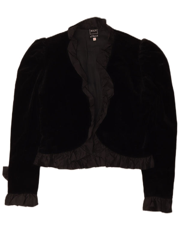 Vintage Womens Bolero Jacket EU 36 Small Black Classic