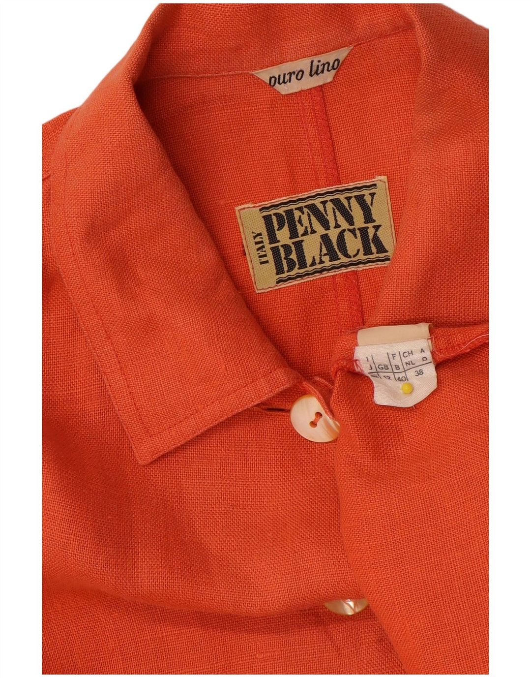 Penny Black Womens 5 Button Blazer Jacket UK 12 Medium Orange Linen