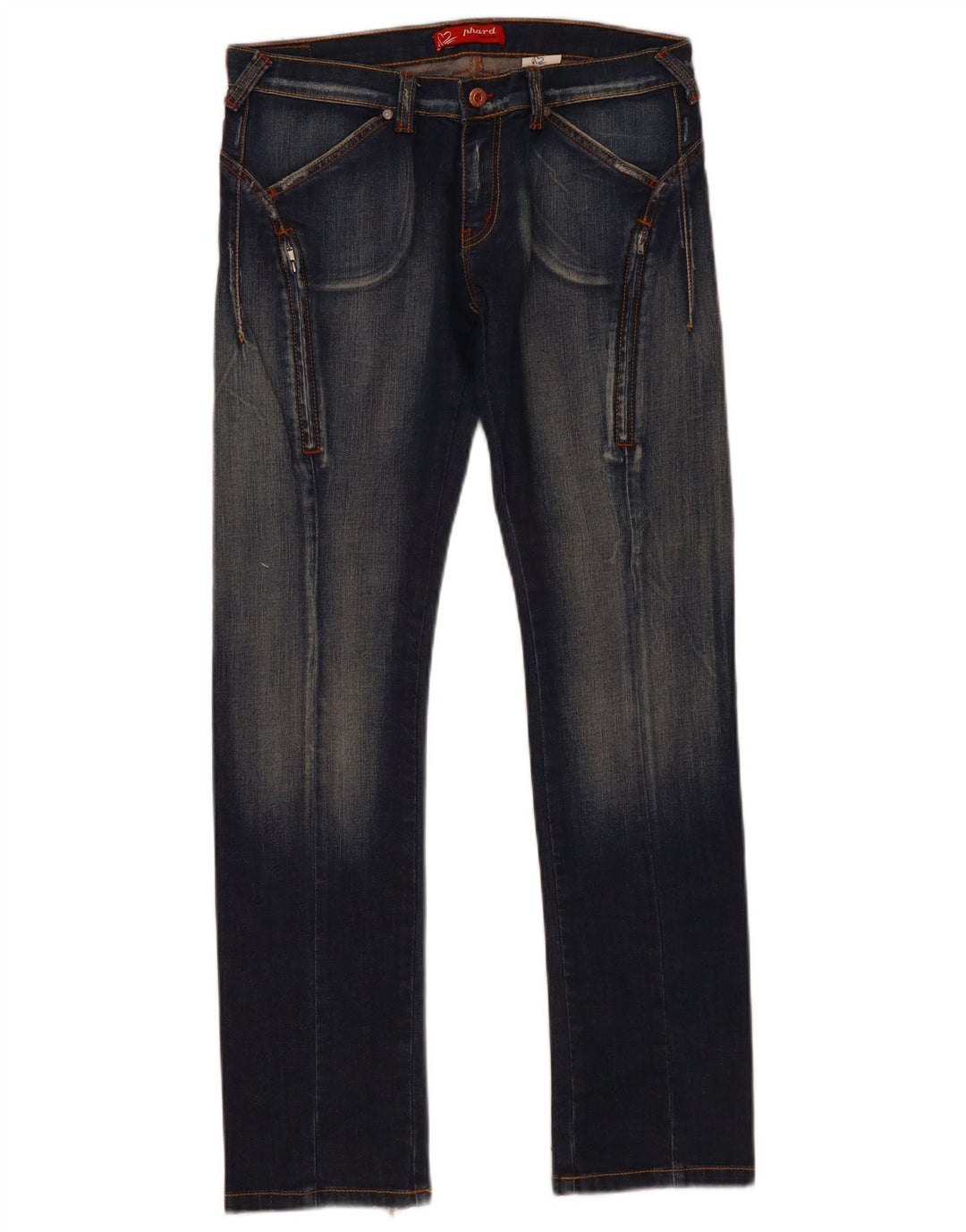 Phard Womens Straight Jeans W30 L31 Navy Blue Cotton