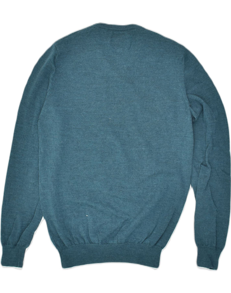 MARLBORO CLASSICS Mens V-Neck Jumper Sweater Medium Turquoise Wool | Vintage Marlboro Classics | Thrift | Second-Hand Marlboro Classics | Used Clothing | Messina Hembry 