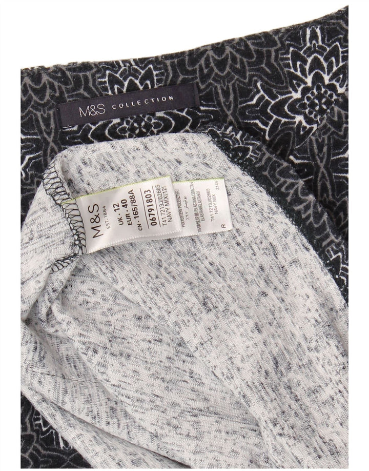 MARKS & SPENCER Womens Tunic Top UK 12 Medium  Navy Blue Paisley