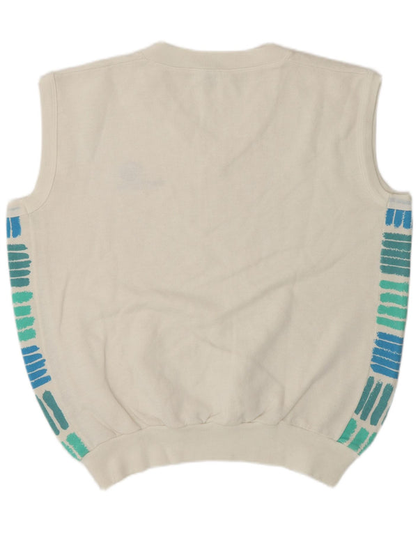 Sergio Tacchini Mens Vest Top XL White Colourblock Acrylic