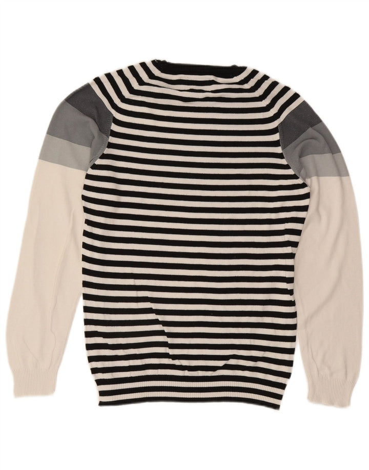 Energie Mens Crew Neck Jumper Sweater Small Grey Colourblock