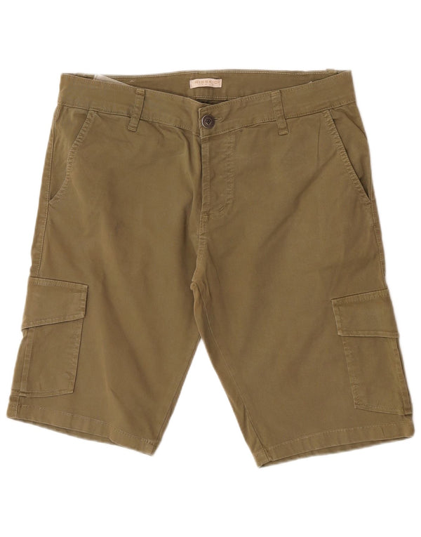 Risskio Mens Cargo Shorts W34 Large Khaki