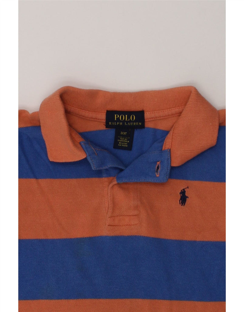 POLO RALPH LAUREN Boys Polo Shirt 2-3 Years Orange Striped Cotton | Vintage Polo Ralph Lauren | Thrift | Second-Hand Polo Ralph Lauren | Used Clothing | Messina Hembry 