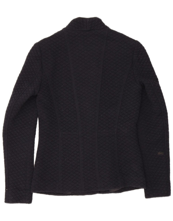 Reiss Womens Quilted Blazer Jacket UK 6 XS Navy Blue Acrylic