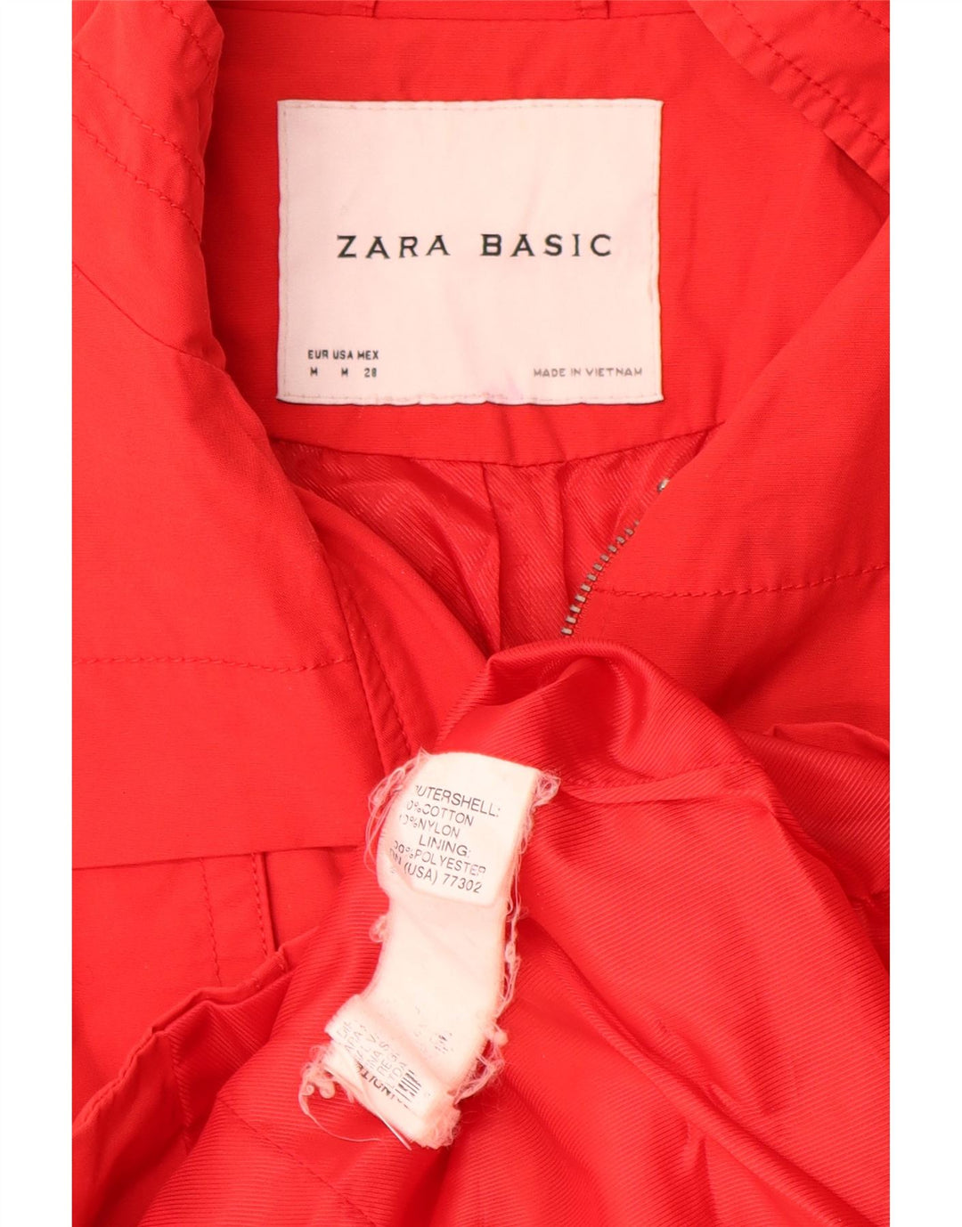 Zara Womens Military Jacket UK 12 Medium Red Cotton