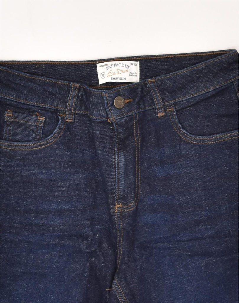 FAT FACE Womens Slim Jeans UK 10 Small W28 L26 Navy Blue Cotton | Vintage Fat Face | Thrift | Second-Hand Fat Face | Used Clothing | Messina Hembry 