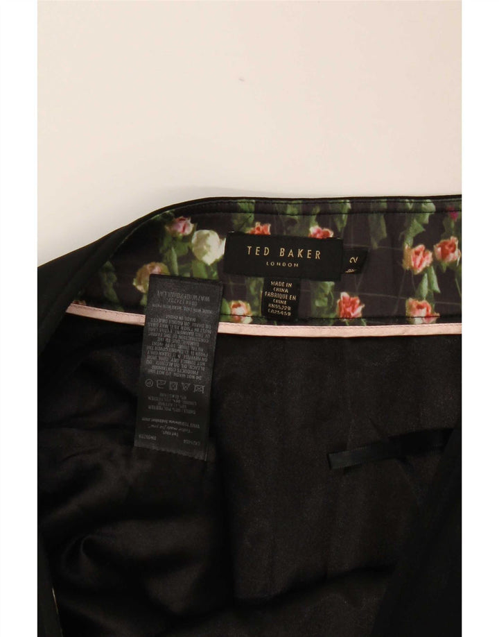 Ted Baker Womens Crop Tapered Suit Trousers Size 2 Small W30 L26 Black