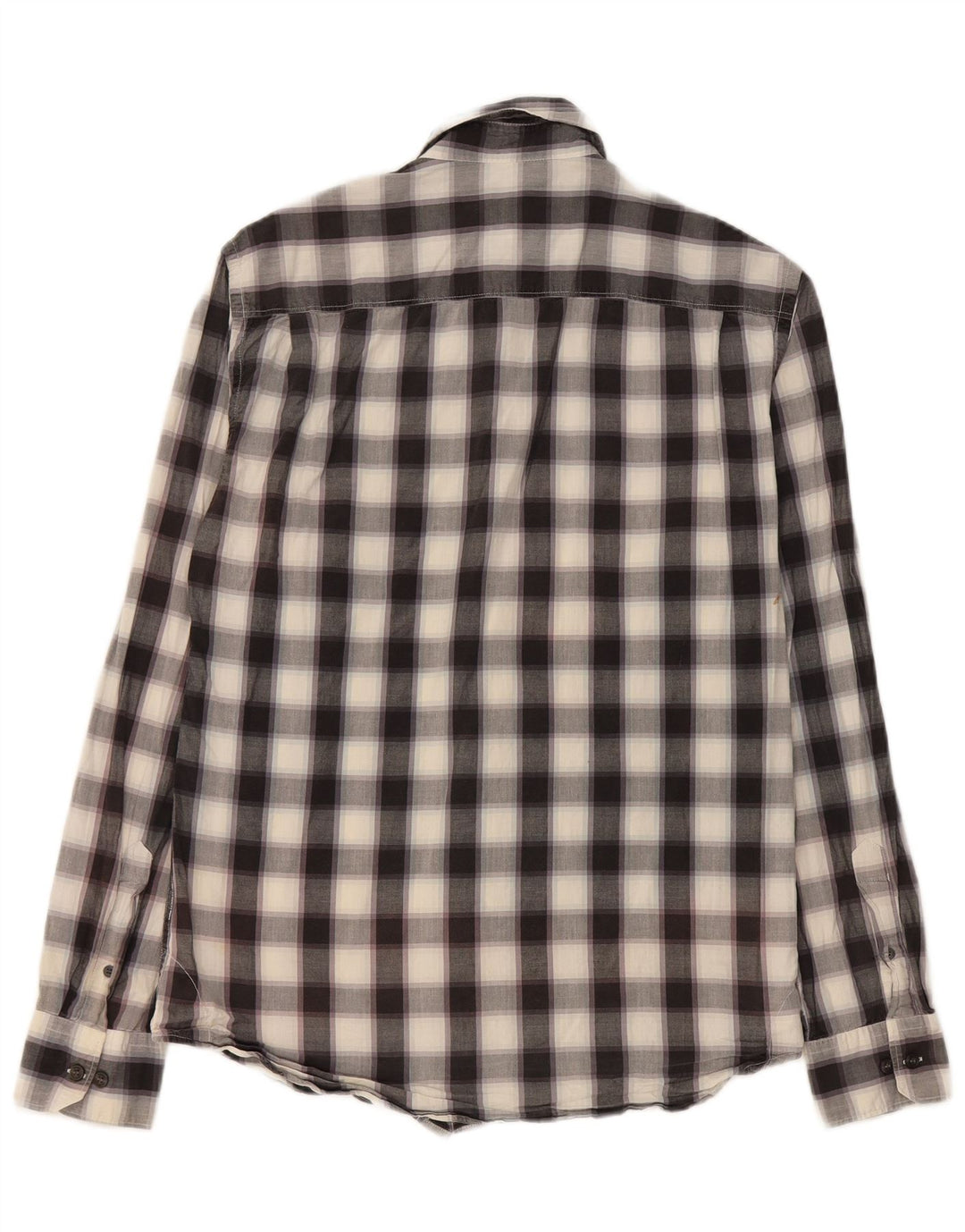 French Connection Mens Shirt Small Black Check Cotton