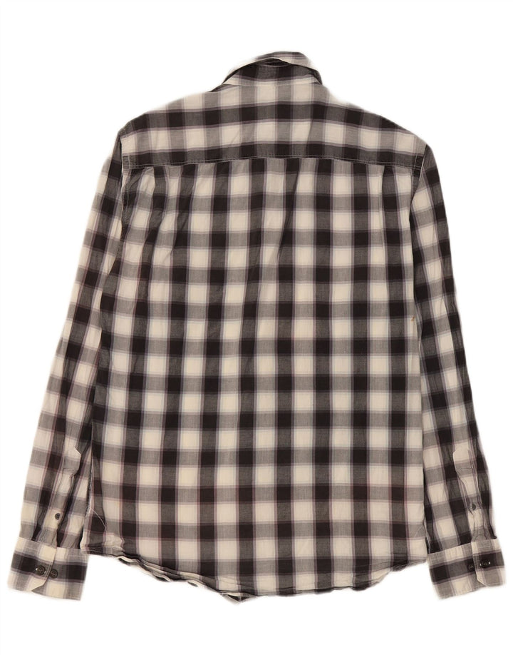 French Connection Mens Shirt Small Black Check Cotton