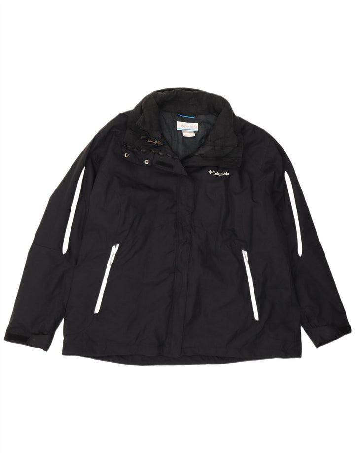 COLUMBIA Womens Rain Jacket UK 20 2XL Black Nylon