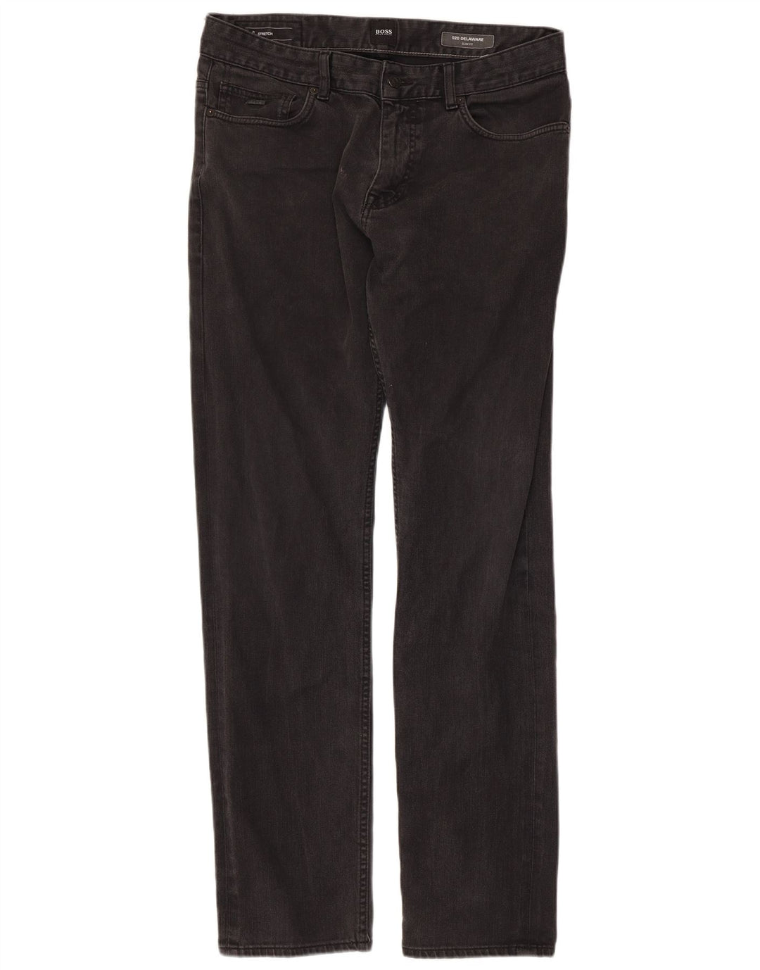 HUGO BOSS Womens Delaware Slim Jeans W34 L32  Black Cotton