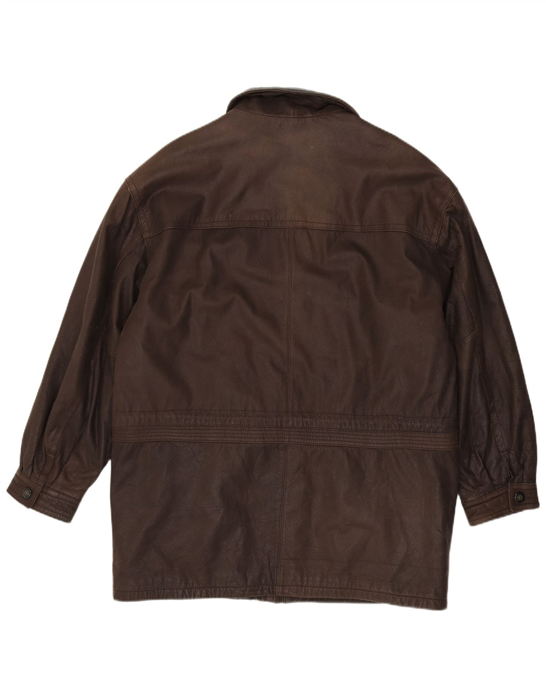 JOHN B Mens Leather Jacket UK 46 3XL Brown Leather