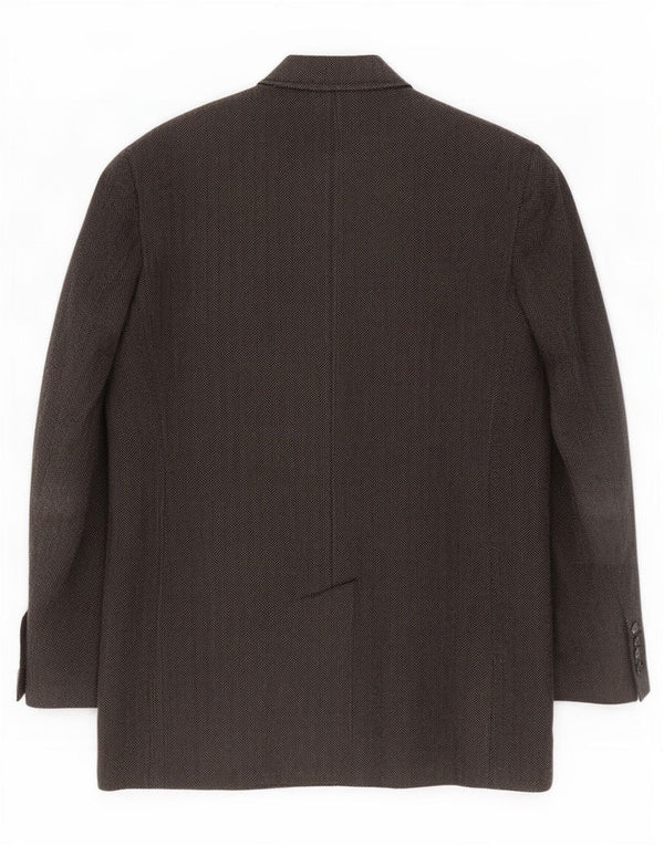 Gant Mens Overcoat UK 42 XL Grey Herringbone Polyester
