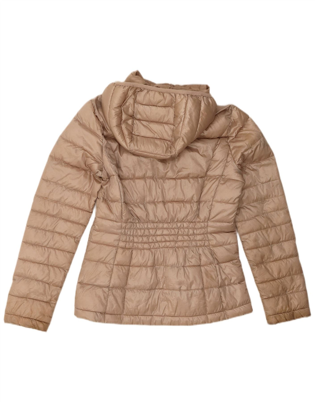 Calvin Klein Womens Hooded Padded Jacket UK 10 Small Beige Polyester