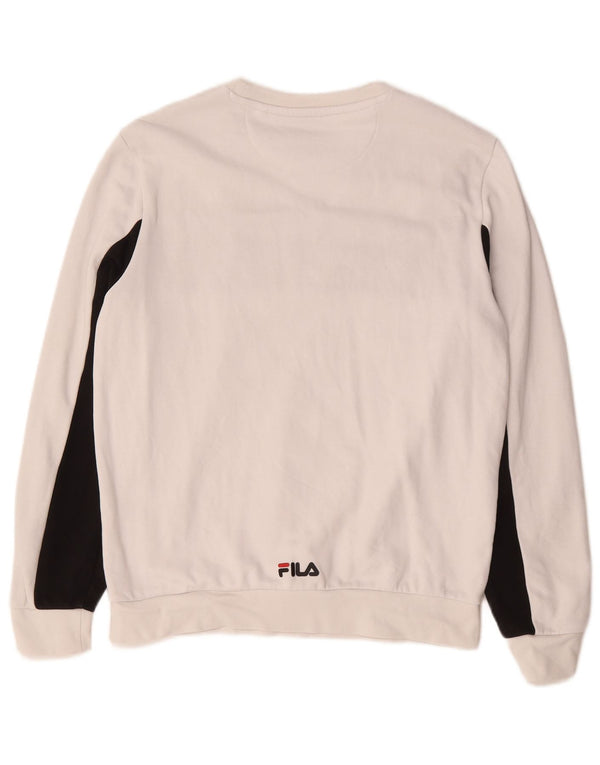 Fila Mens Graphic Sweatshirt Jumper Small White Colourblock