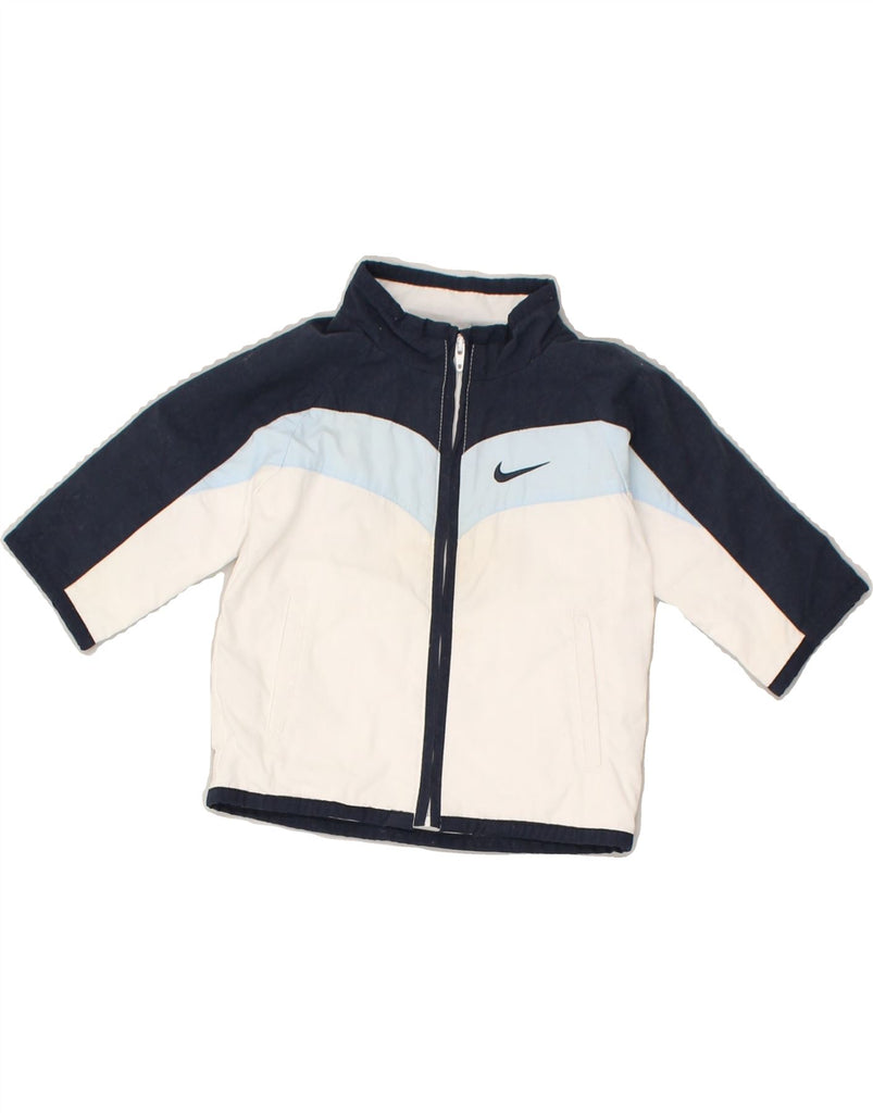 NIKE Baby Boys Graphic Tracksuit Top Jacket 3-6 Months White Colourblock | Vintage Nike | Thrift | Second-Hand Nike | Used Clothing | Messina Hembry 