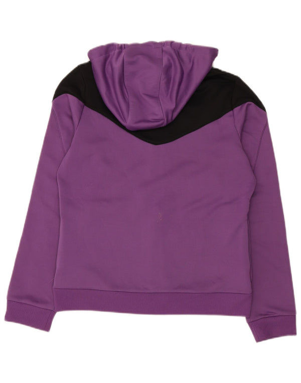 Adidas Womens Climalite Zip Hoodie Sweater UK 14 Medium Purple Colourblock