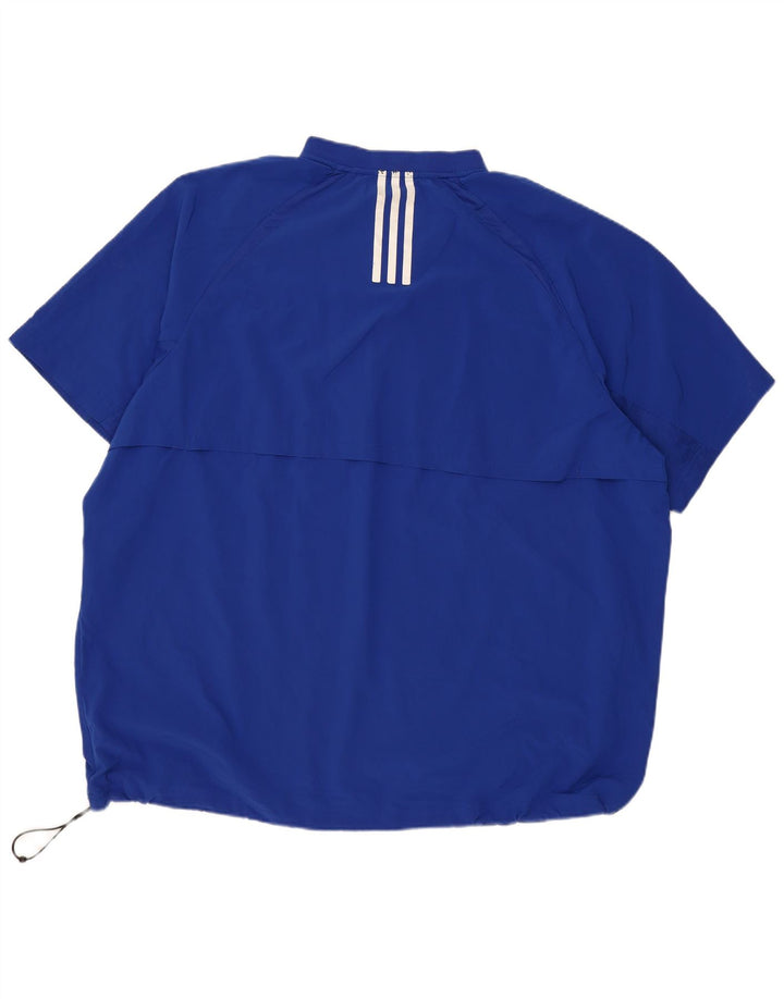Adidas Mens Short Sleeve Pullover Tracksuit Top 3XL Blue Polyester