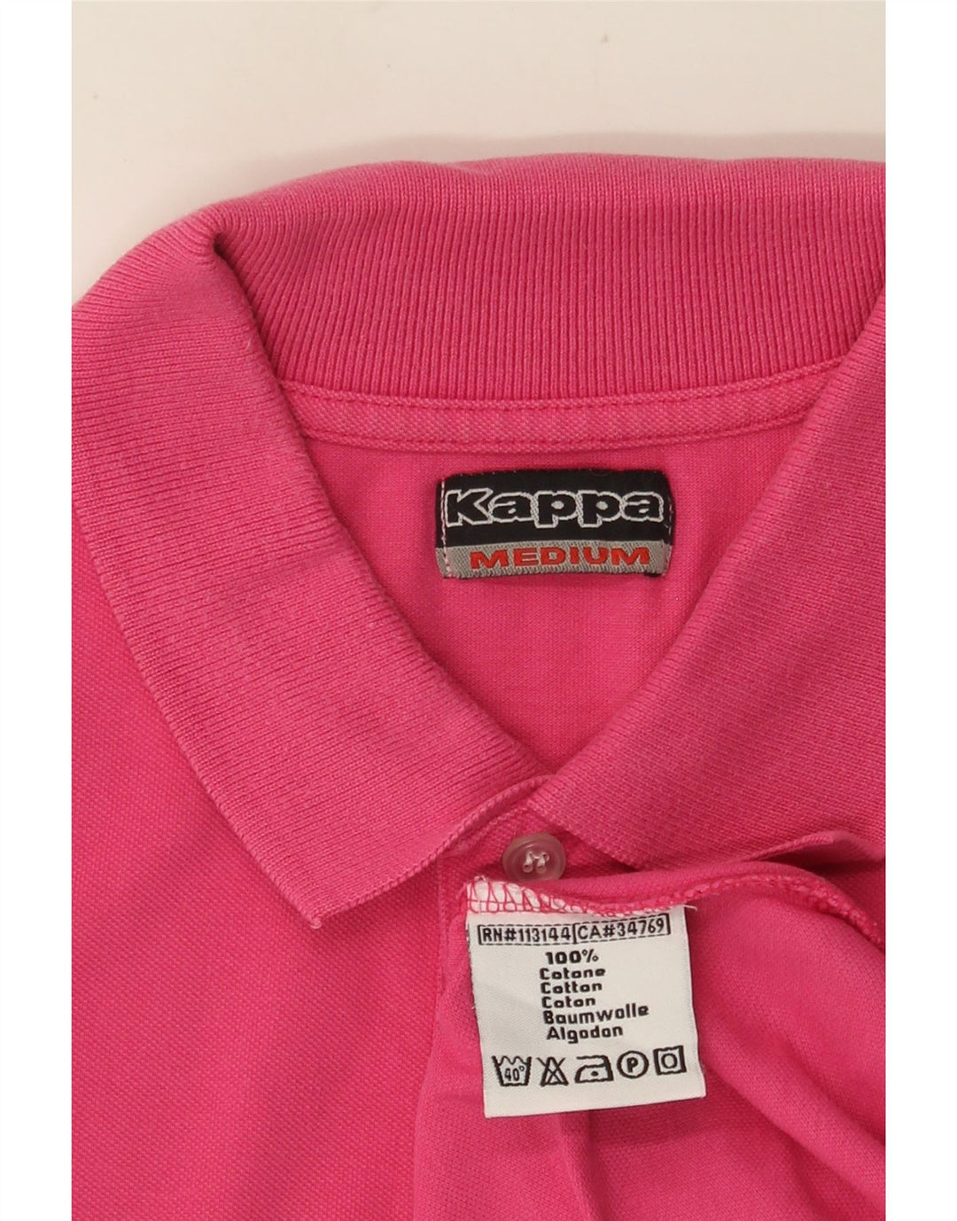 KAPPA Mens Polo Shirt Medium Pink Cotton