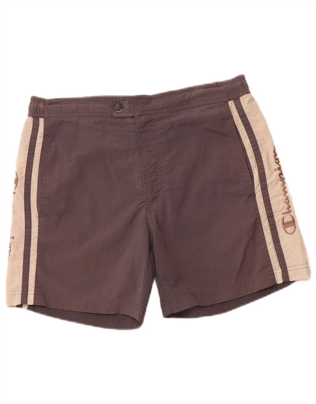 CHAMPION Mens Graphic Swimming Shorts Small Grey Colourblock Polyamide