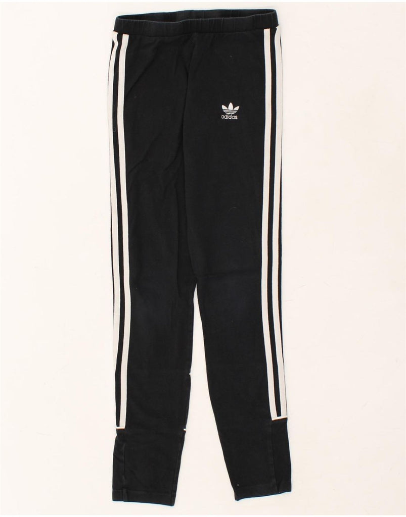 ADIDAS Womens Leggings UK 4 XS Black Cotton | Vintage Adidas | Thrift | Second-Hand Adidas | Used Clothing | Messina Hembry 