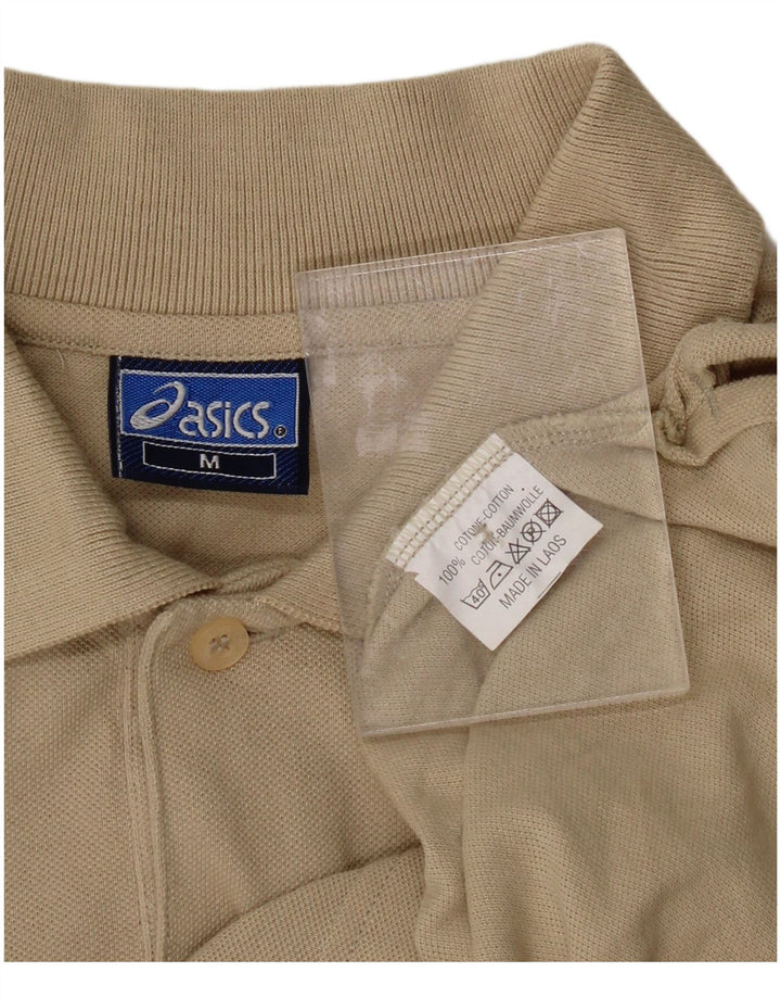 ASICS Mens Polo Shirt Medium Beige Cotton