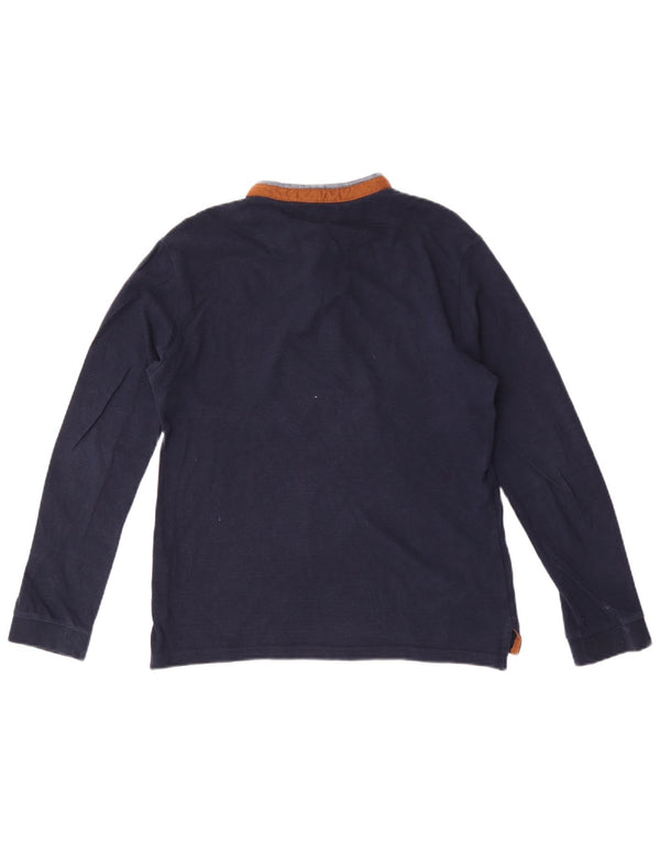 Zara Boys Long Sleeve Polo Shirt 11-12 Years Navy Blue Cotton