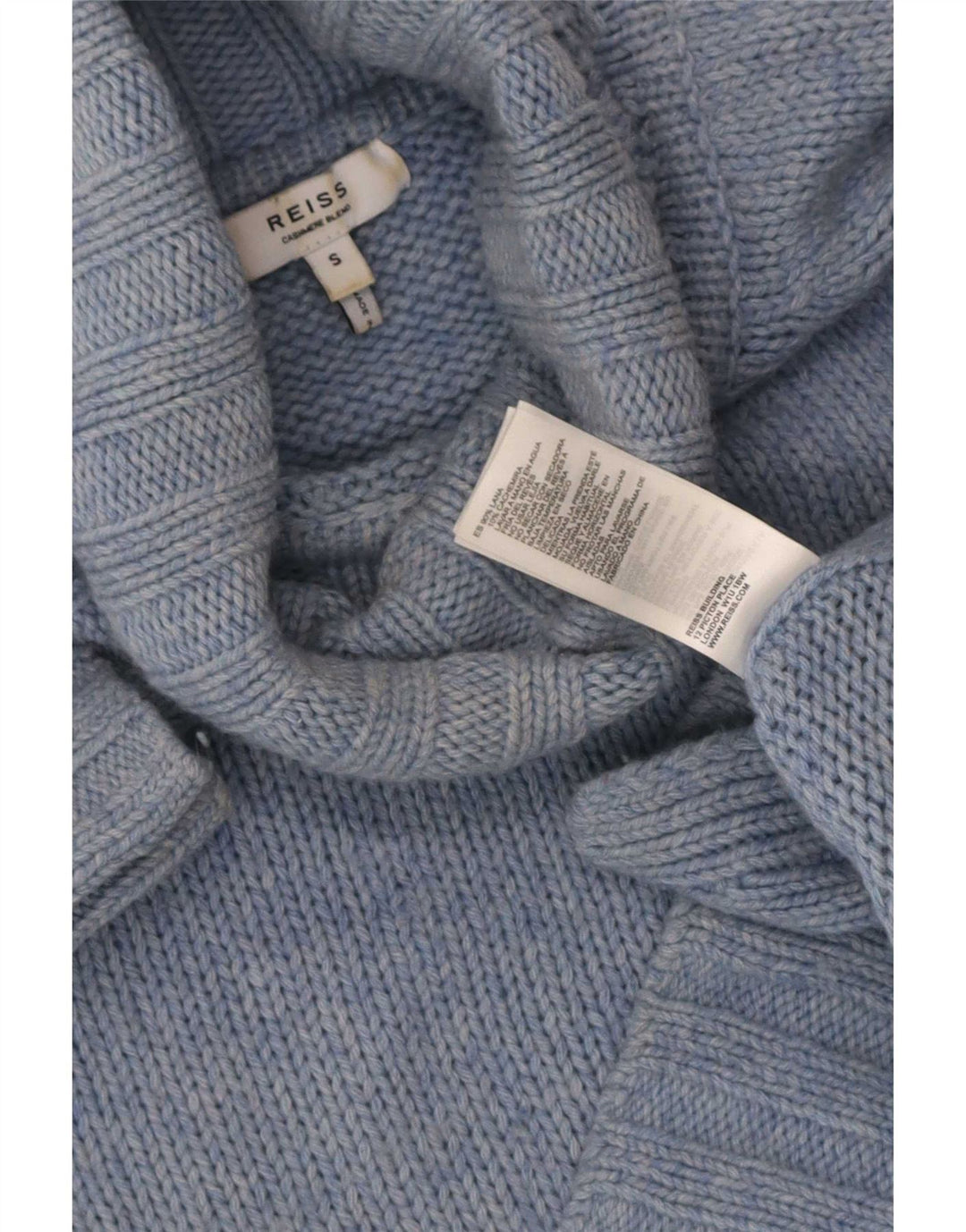 Reiss Womens Oversized Roll Neck Jumper Sweater UK 10 Small Blue Wool