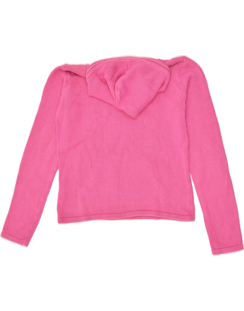 FISHBONE Womens Hooded V-Neck Jumper Sweater UK 14 Medium Pink Cotton | Vintage Fishbone | Thrift | Second-Hand Fishbone | Used Clothing | Messina Hembry 