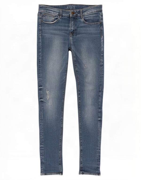 Zara Womens Distressed Skinny Jeans EU 42 Large W32 L33 Blue Cotton