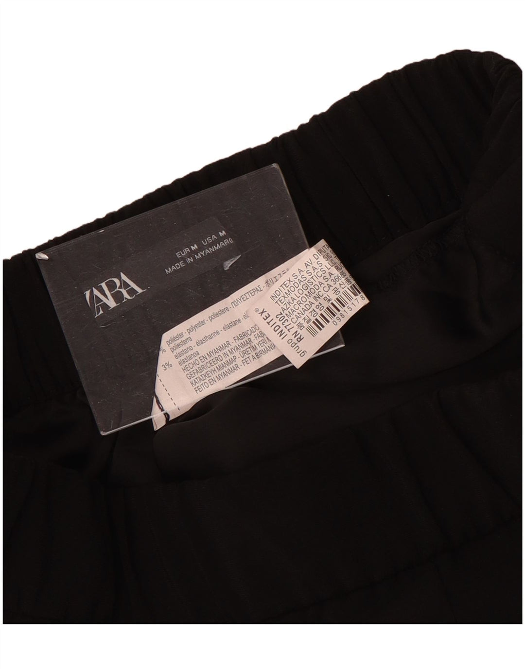 Zara Womens Wide Leg Cropped Trousers Medium W30 L24 Black Polyester