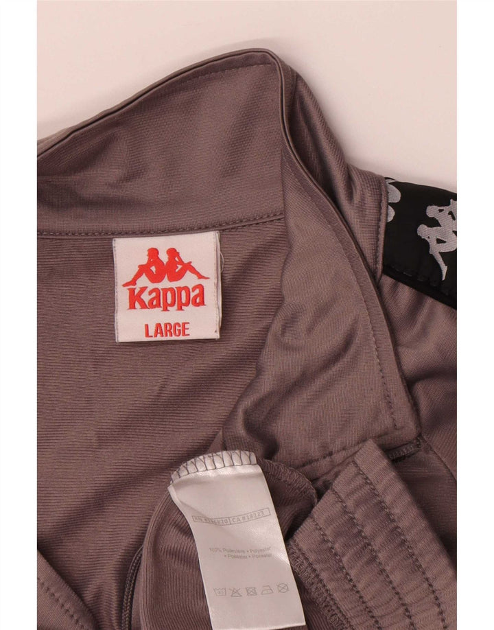 Kappa Mens Graphic Tracksuit Top Jacket Large Grey Colourblock Polyester