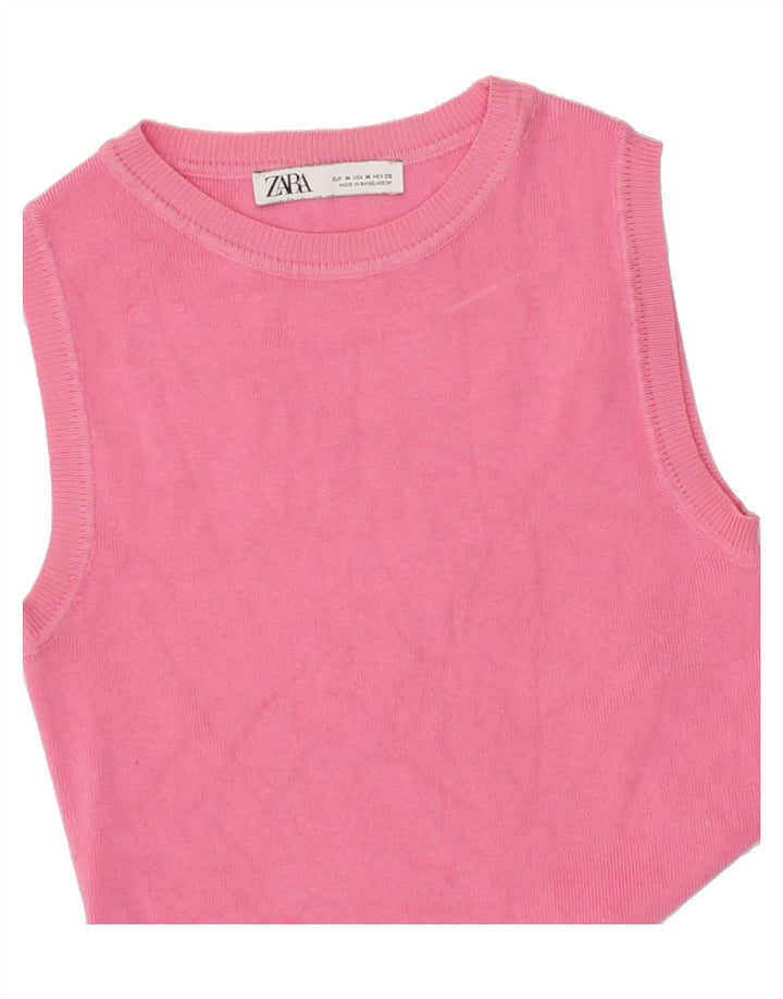 ZARA Girls Vest Tank Top 5-6 Years Medium Pink Viscose Vintage Zara and Second-Hand Zara from Messina Hembry 