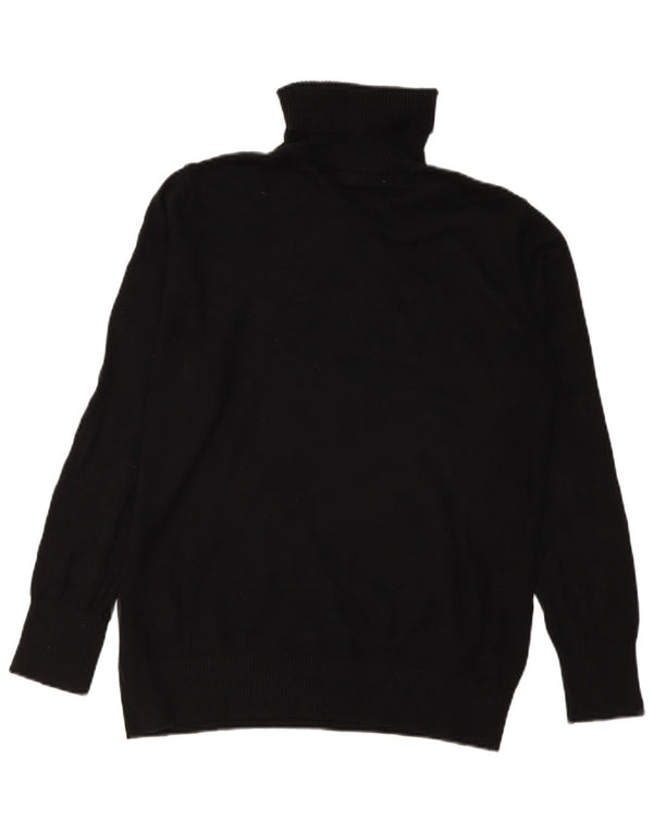 L.L.Bean Womens Roll Neck Jumper Sweater UK 16 Large Black Cotton