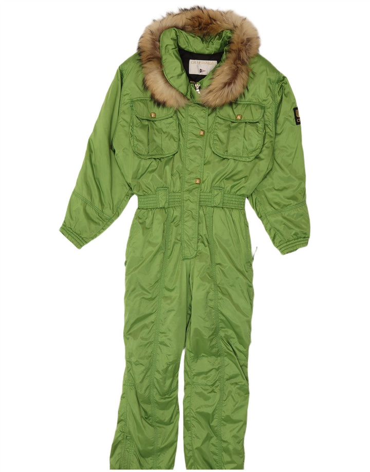 Outrage Womens Hooded Ski Jumpsuit UK 14 Large Green Polyester