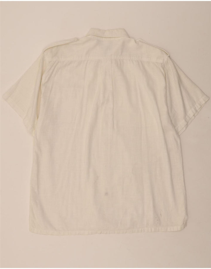 JOHN F GEE Mens Short Sleeve Shirt XL White Cotton Vintage John F Gee and Second-Hand John F Gee from Messina Hembry 