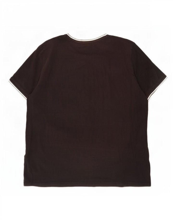 Fred Perry Mens T-Shirt Top 2XL Black Cotton