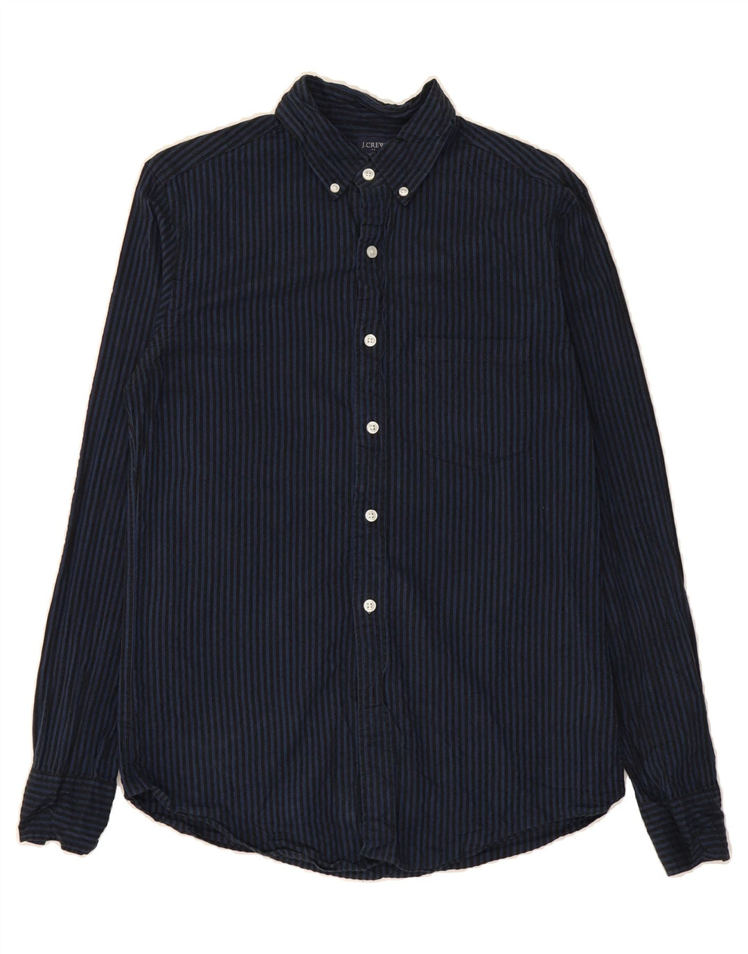 J. CREW Mens Shirt Small Navy Blue Pinstripe Cotton Vintage J. Crew and Second-Hand J. Crew from Messina Hembry 