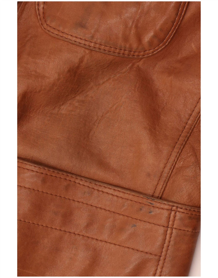 Renna Mens 2 Button Leather Blazer Jacket IT 46 Small Brown